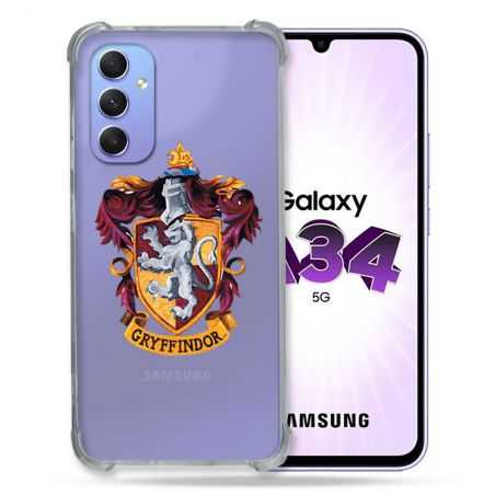 Coque Renforcée En Verre Trempé Transparente Pour Samsung Galaxy A34 5G Harry Potter Griffindor