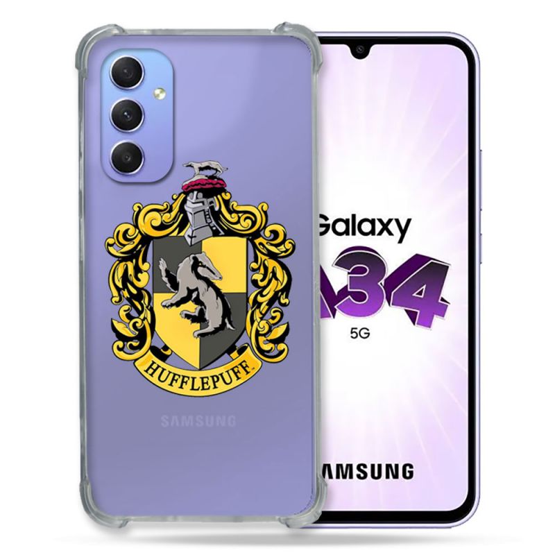 Coque Renforcée En Verre Trempé Transparente Pour Samsung Galaxy A34 5G Harry Potter Hufflepuff