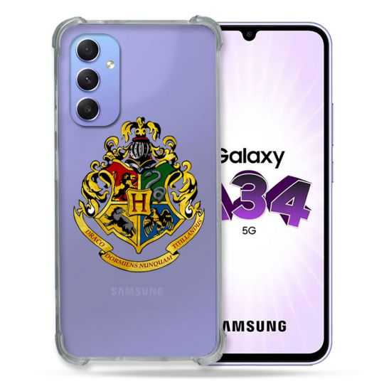 Coque Renforcée En Verre Trempé Transparente Pour Samsung Galaxy A34 5G Harry Potter Poudlard
