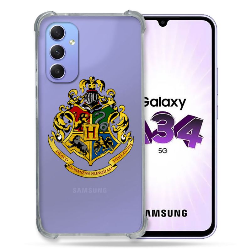 Coque Renforcée En Verre Trempé Transparente Pour Samsung Galaxy A34 5G Harry Potter Poudlard