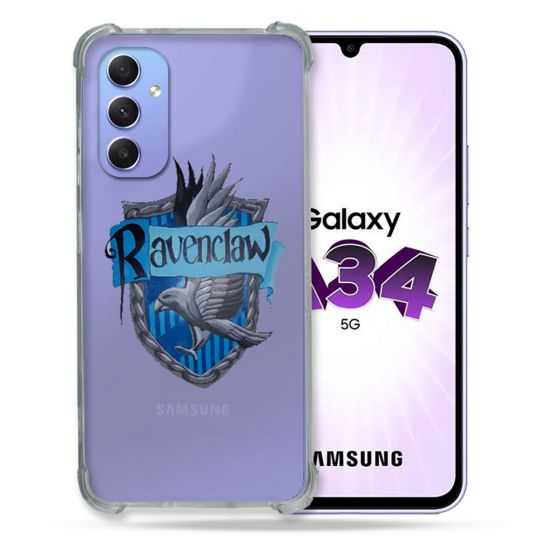 Coque Renforcée En Verre Trempé Transparente Pour Samsung Galaxy A34 5G Harry Potter Ravenclaw