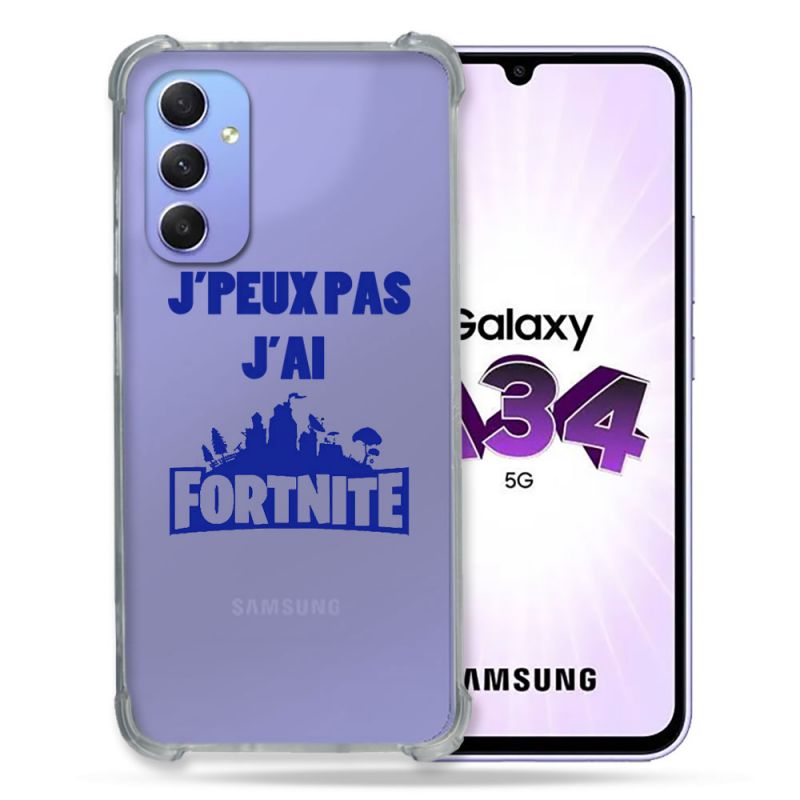 Coque Renforcée En Verre Trempé Transparente Pour Samsung Galaxy A34 5G Jpeux pas jai Fortnite