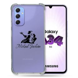 Coque Renforcée En Verre Trempé Transparente Pour Samsung Galaxy A34 5G Michael Jackson