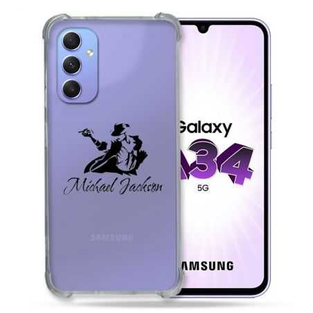 Coque Renforcée En Verre Trempé Transparente Pour Samsung Galaxy A34 5G Michael Jackson