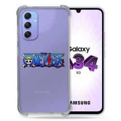 Coque Renforcée En Verre Trempé Transparente Pour Samsung Galaxy A34 5G One Piece Logo