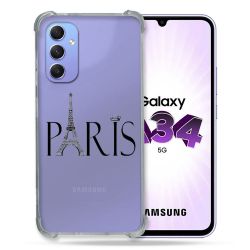 Coque Renforcée En Verre Trempé Transparente Pour Samsung Galaxy A34 5G Paris Noir