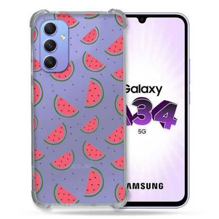 Coque Renforcée En Verre Trempé Transparente Pour Samsung Galaxy A34 5G Pasteque