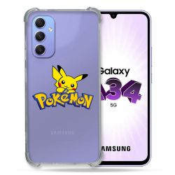 Coque Renforcée En Verre Trempé Transparente Pour Samsung Galaxy A34 5G Pokemon