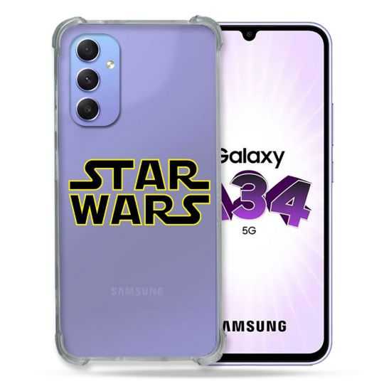 Coque Renforcée En Verre Trempé Transparente Pour Samsung Galaxy A34 5G Star Wars