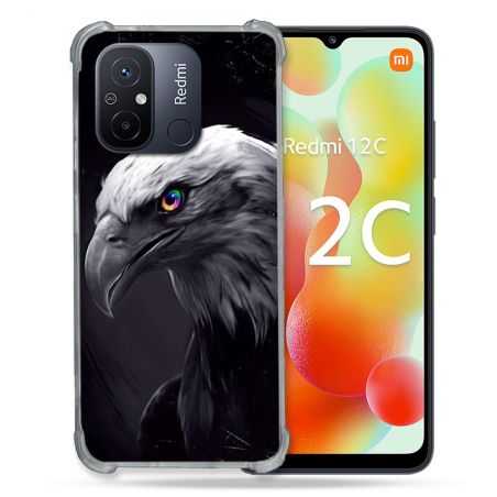 Coque Renforcée Pour Xiaomi Redmi 12C Animal Aigle Royal Noir