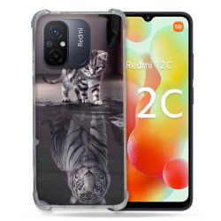 Coque Renforcée Pour Xiaomi Redmi 12C Animal Chat Reflet