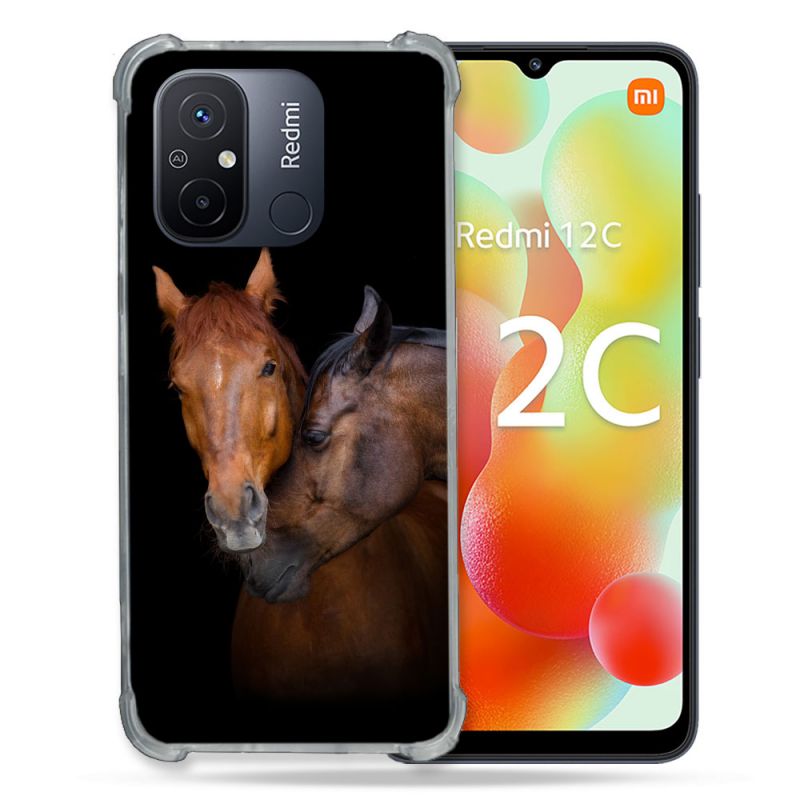 Coque Renforcée Pour Xiaomi Redmi 12C Animal Cheval Marron