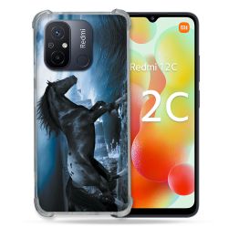 Coque Renforcée Pour Xiaomi Redmi 12C Animal Cheval Noir
