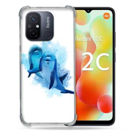 Coque Renforcée Pour Xiaomi Redmi 12C Animal Dauphin Duo