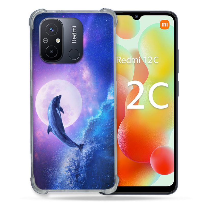 Coque Renforcée Pour Xiaomi Redmi 12C Animal Dauphin Vague