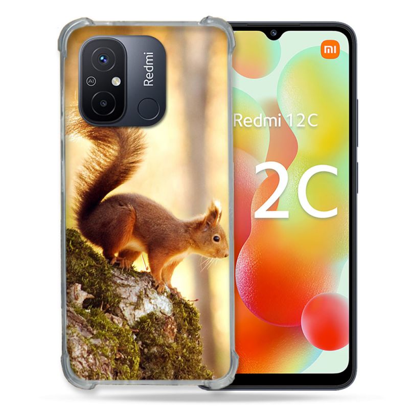 Coque Renforcée Pour Xiaomi Redmi 12C Animal Ecureuil Bois