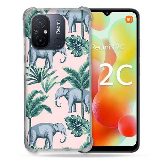 Coque Renforcée Pour Xiaomi Redmi 12C Animal Elephant Pattern