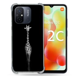Coque Renforcée Pour Xiaomi Redmi 12C Animal Girafe Noire