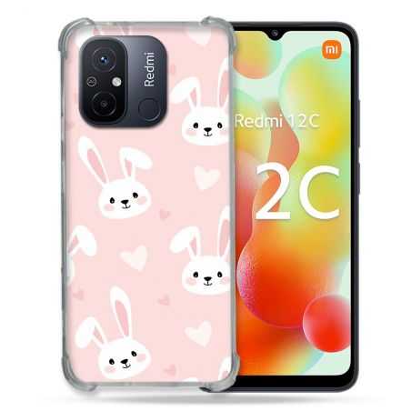 Coque Renforcée Pour Xiaomi Redmi 12C Animal Lapin Rose