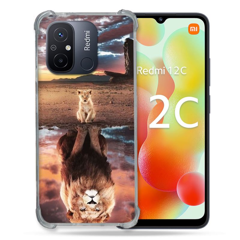Coque Renforcée Pour Xiaomi Redmi 12C Animal Lion Reflet