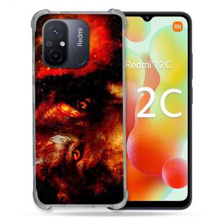 Coque Renforcée Pour Xiaomi Redmi 12C Animal Loup Espace