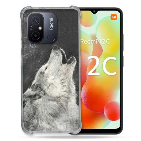 Coque Renforcée Pour Xiaomi Redmi 12C Animal Loup Hurlement