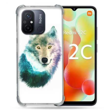 Coque Renforcée Pour Xiaomi Redmi 12C Animal Loup Montagne