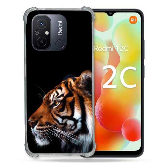 Coque Renforcée Pour Xiaomi Redmi 12C Animal Tigre Noir