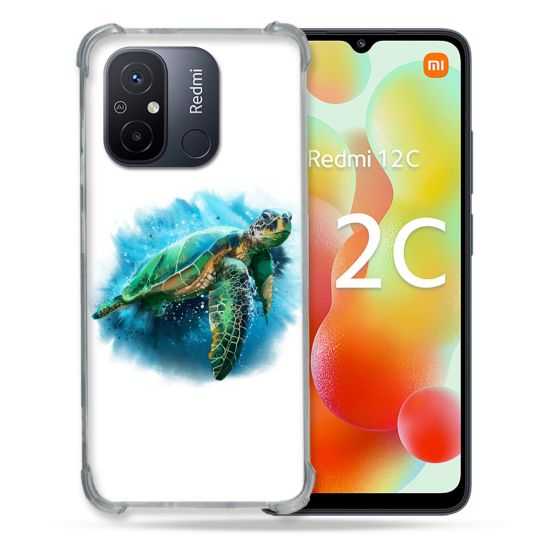 Coque Renforcée Pour Xiaomi Redmi 12C Animal Tortue Blanche multicolore