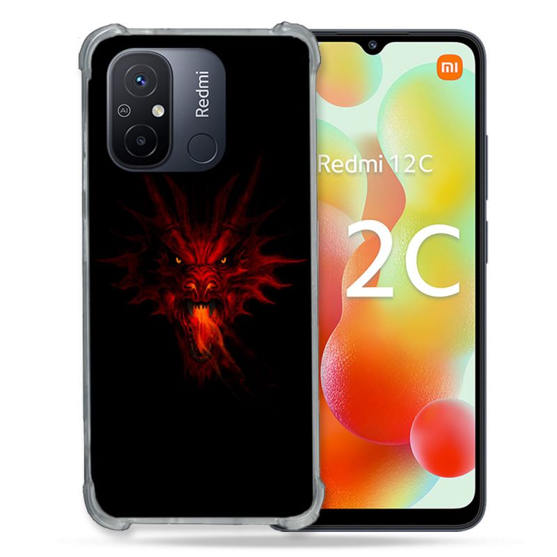 Coque Renforcée Pour Xiaomi Redmi 12C Fantastique Dragon Feu
