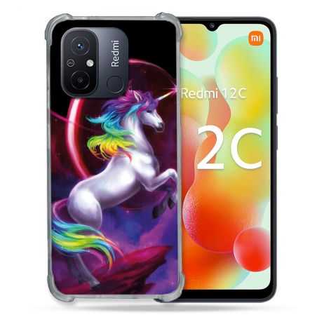 Coque Renforcée Pour Xiaomi Redmi 12C Fantastique Licorne Arc en ciel