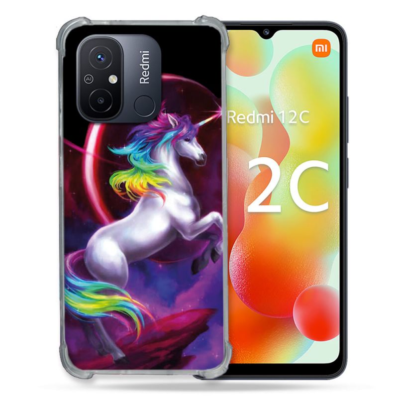 Coque Renforcée Pour Xiaomi Redmi 12C Fantastique Licorne Arc en ciel