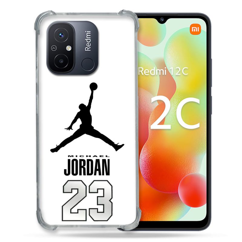 Coque Renforcée Pour Xiaomi Redmi 12C Jordan 23 Blanc