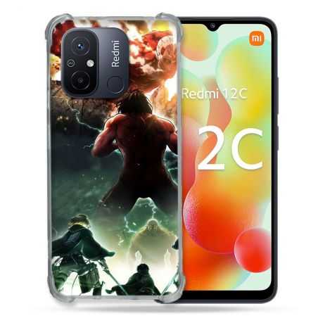 Coque Renforcée Pour Xiaomi Redmi 12C Manga Attaque Titans Combat