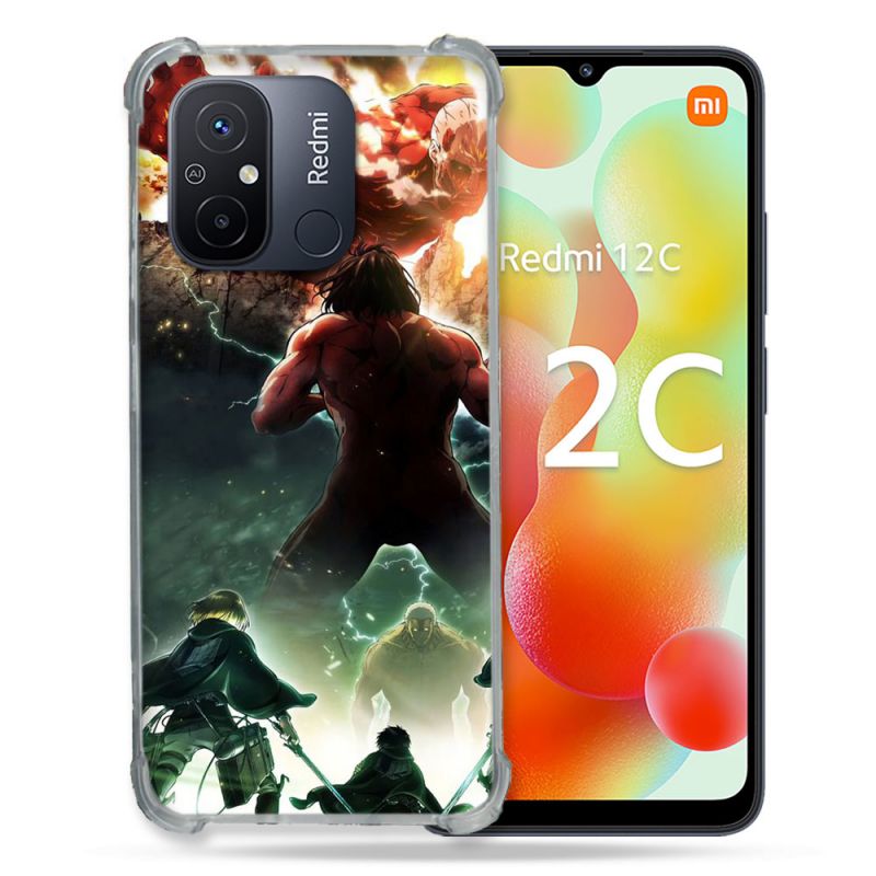 Coque Renforcée Pour Xiaomi Redmi 12C Manga Attaque Titans Combat