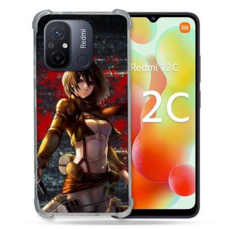 Coque Renforcée Pour Xiaomi Redmi 12C Manga Attaque Titans Mikasa