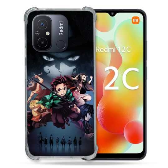 Coque Renforcée Pour Xiaomi Redmi 12C Manga Demon Slayer Noir