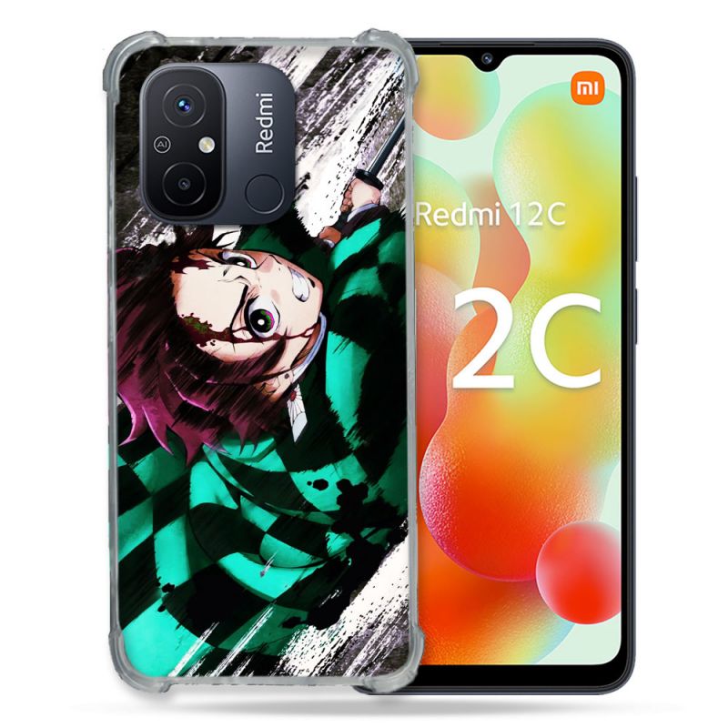 Coque Renforcée Pour Xiaomi Redmi 12C Manga Demon Slayer Tanjiro