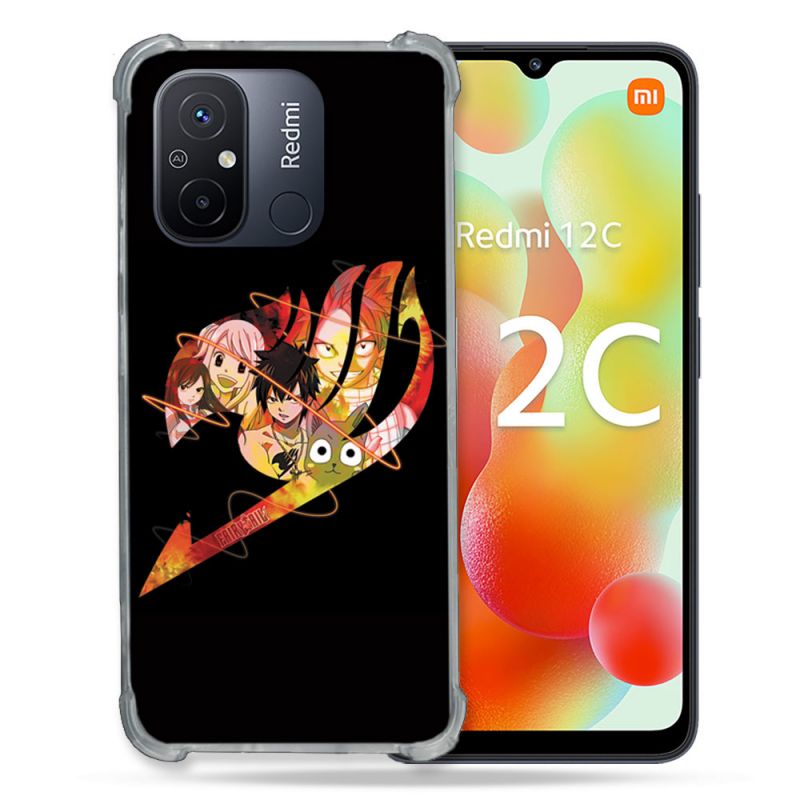 Coque Renforcée Pour Xiaomi Redmi 12C Manga Fairy Tail Logo Noir