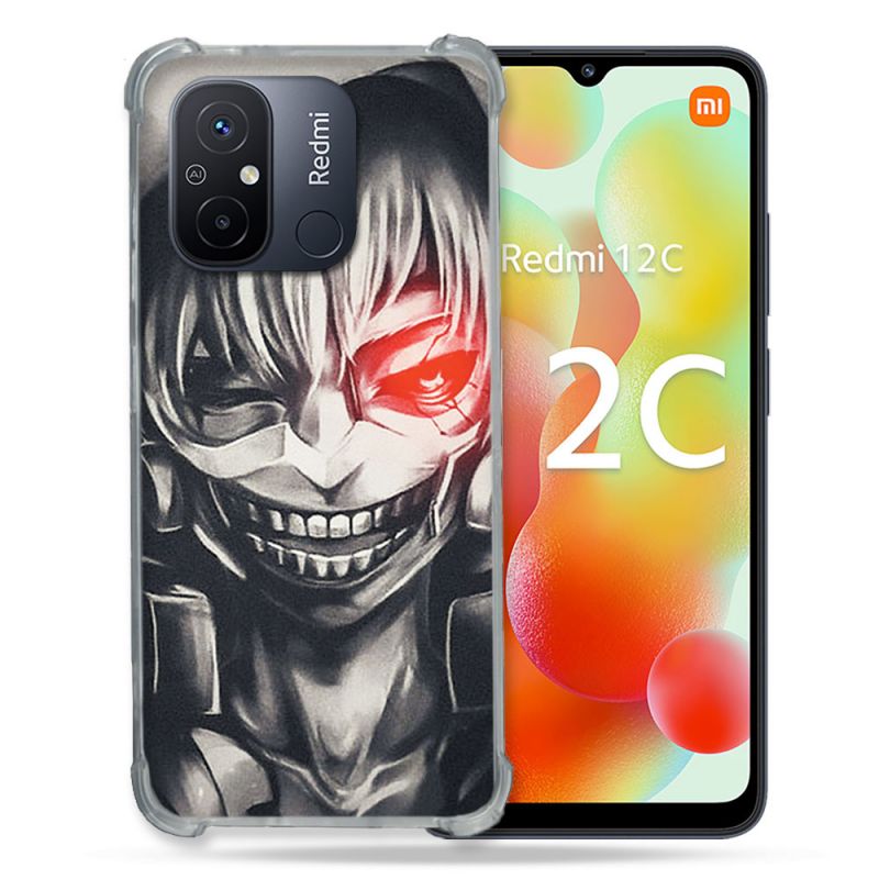 Coque Renforcée Pour Xiaomi Redmi 12C Manga Tokyo Ghoul Kaneki Noir