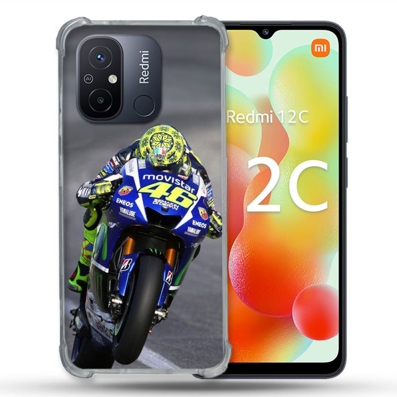 Coque Renforcée Pour Xiaomi Redmi 12C Moto Course GP Wheeling 46