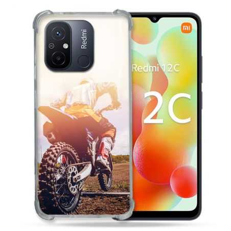Coque Renforcée Pour Xiaomi Redmi 12C Moto Cross Soleil