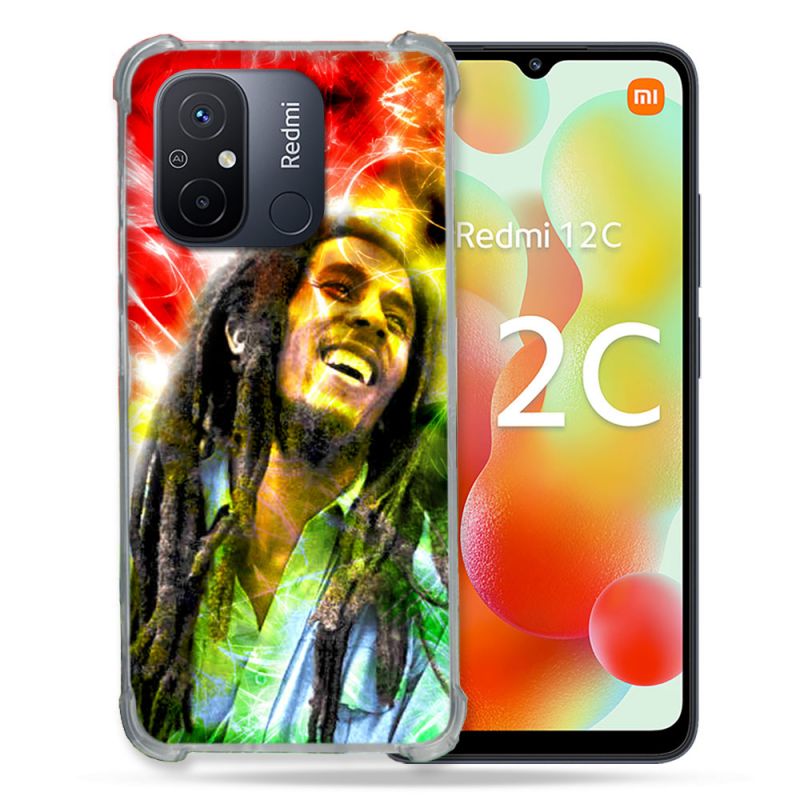 Coque Renforcée Pour Xiaomi Redmi 12C Musique Bob Marley Color