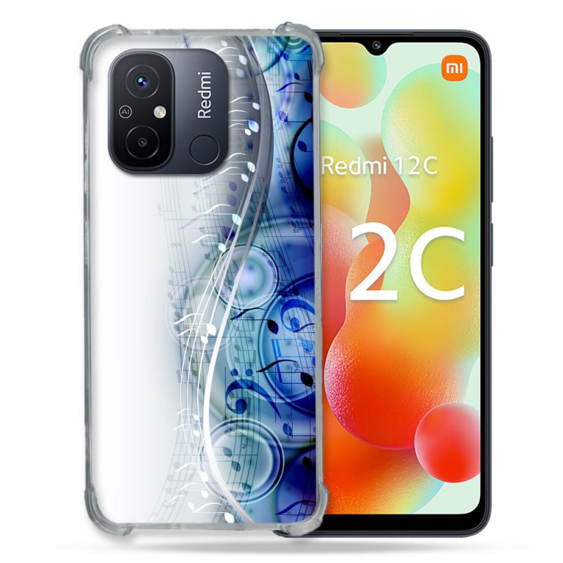 Coque Renforcée Pour Xiaomi Redmi 12C Musique Partition Vague