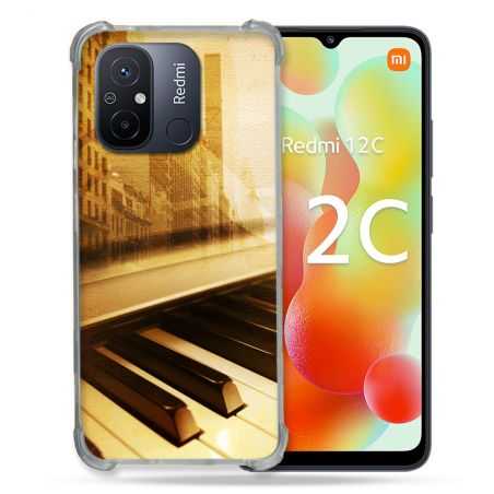 Coque Renforcée Pour Xiaomi Redmi 12C Musique Piano Retro