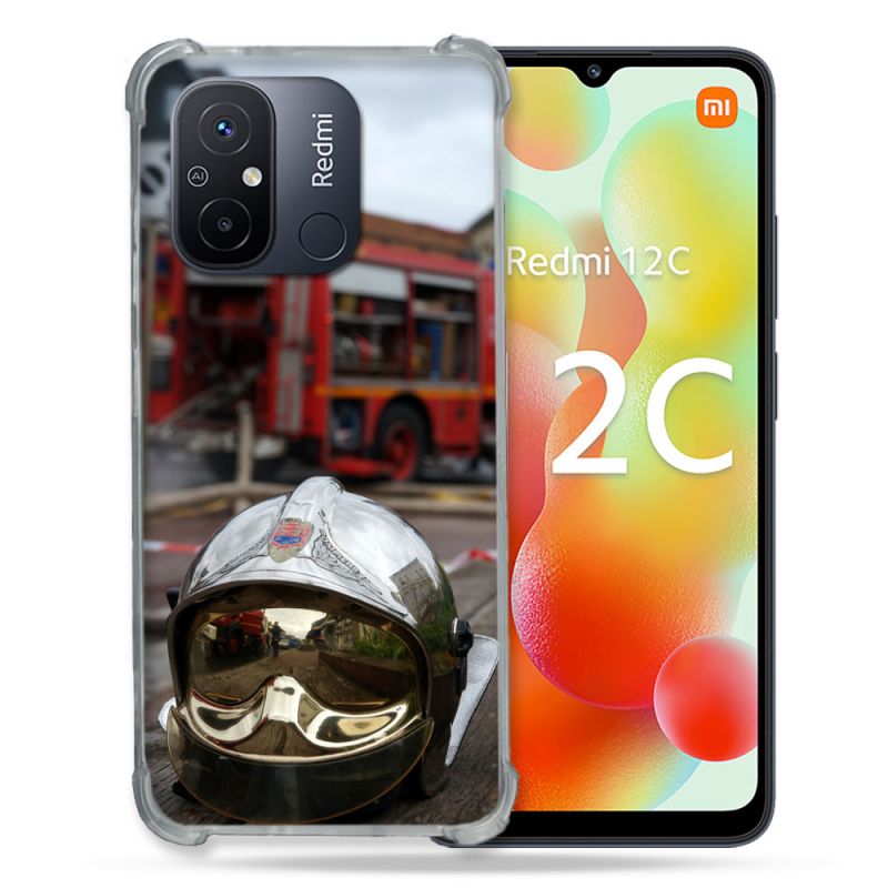 Coque Renforcée Pour Xiaomi Redmi 12C Pompier Casque Camion