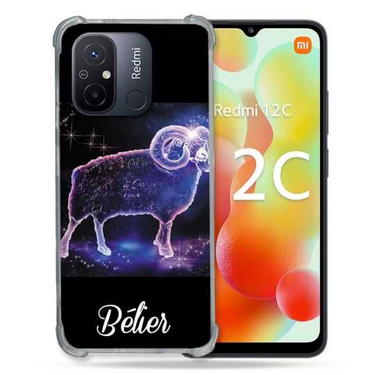 Coque Renforcée Pour Xiaomi Redmi 12C Signe Zodiaque 2 Bélier