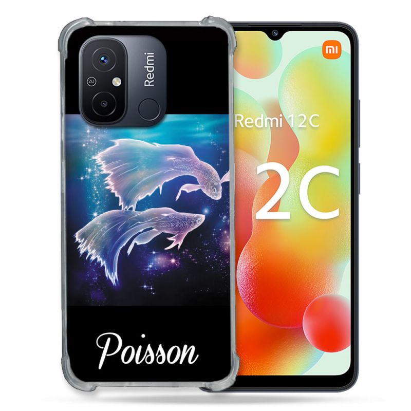 Coque Renforcée Pour Xiaomi Redmi 12C Signe Zodiaque 2 Poisson