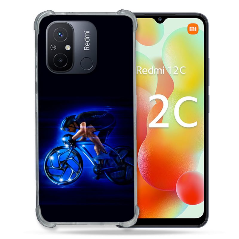 Coque Renforcée Pour Xiaomi Redmi 12C Sport Cyclisme Bleu