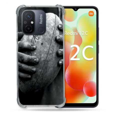 Coque Renforcée Pour Xiaomi Redmi 12C Sport Rugby Ballon Vintage